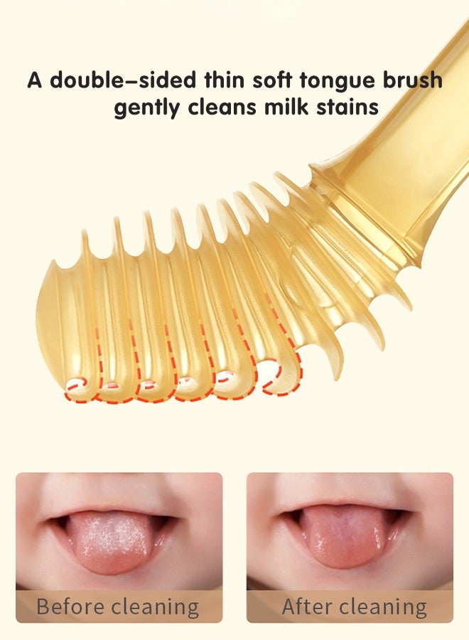 Liquid Silicone Baby Toothbrush  Set,  Baby Newborn Tongue Cleaner Kids Oral Toothbrush for  0-18M Infant Toddler - Image 3